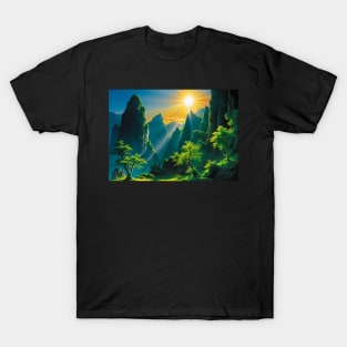 Sunlight Streaming Down on a Green Valley T-Shirt